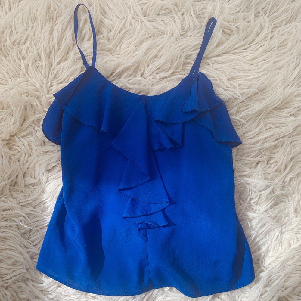 asos blue ruffle cami